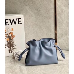 Loewe Flamenco Mini Clutch In Atlantic Blue Nappa Leather 834