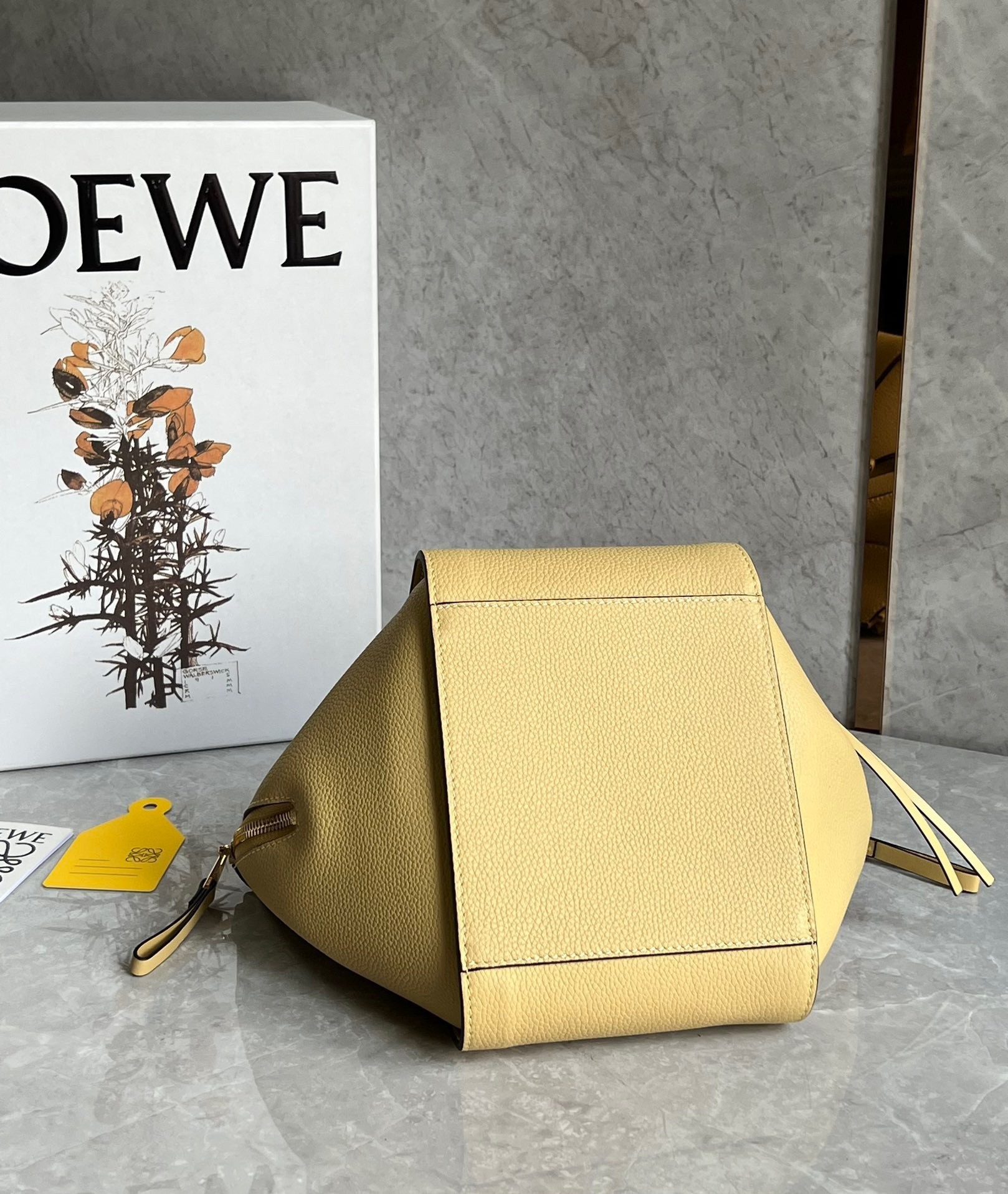 Loewe Compact Hammock Bag in Dark Butter Grained Calfskin  377