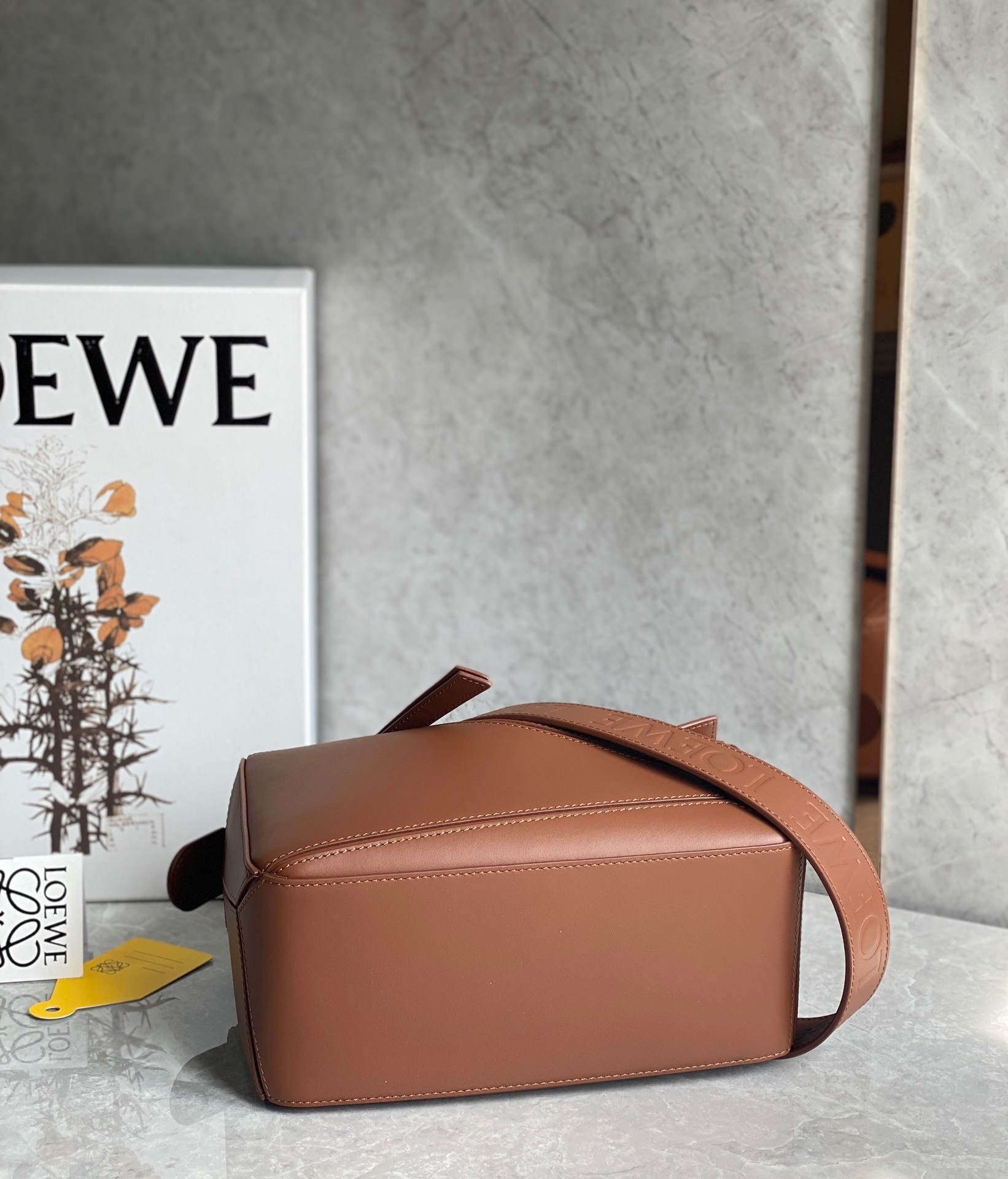 Loewe Puzzle Small Bag In Brown Satin Calfskin 414