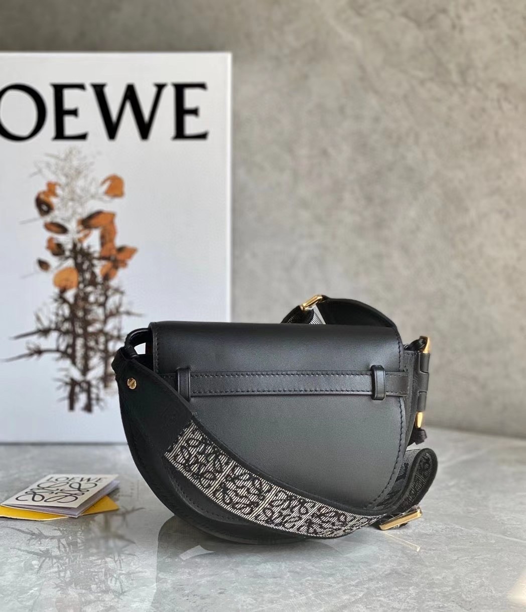 Loewe Mini Gate Dual Bag In Black Calfskin 453