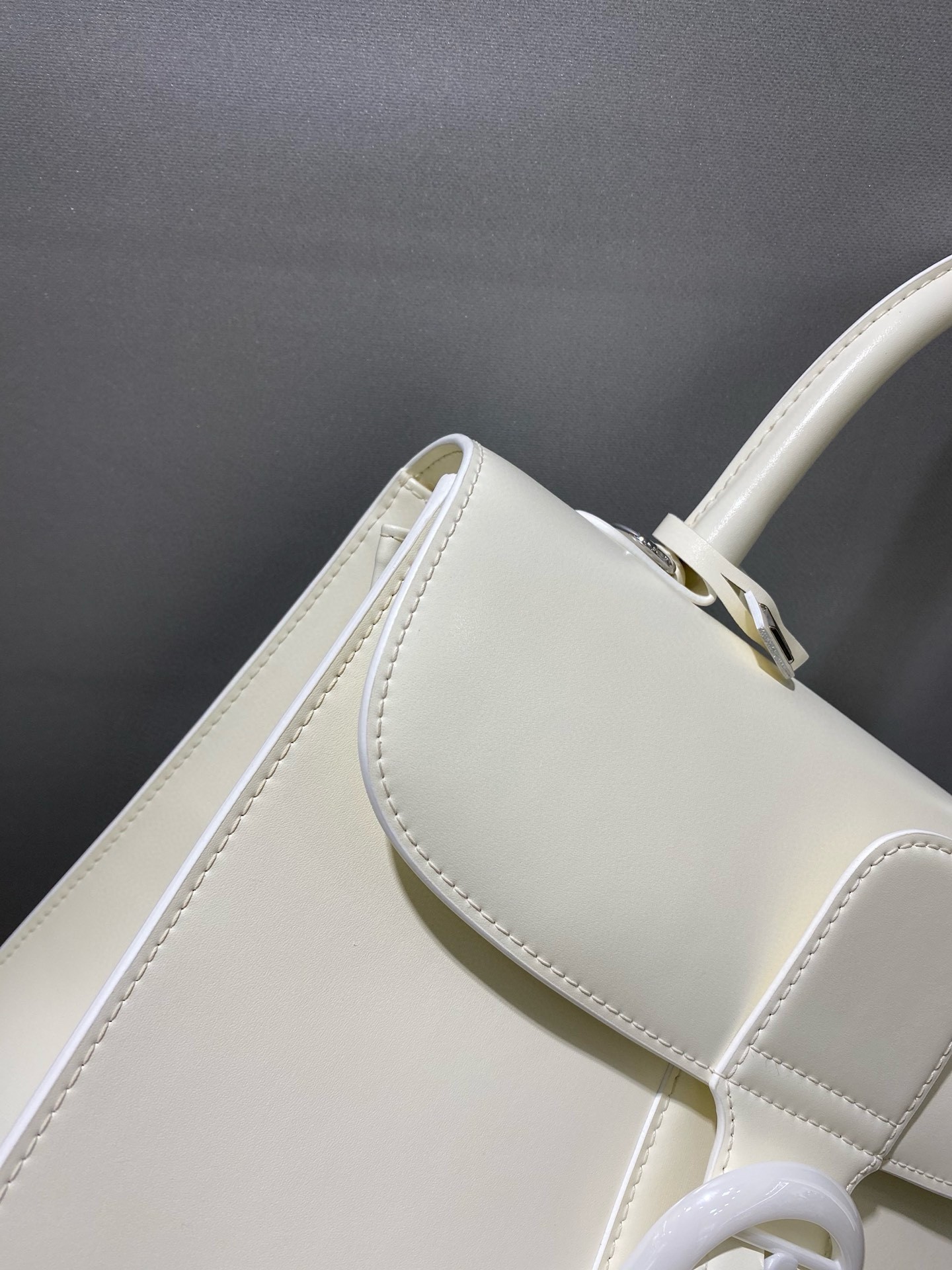 Delvaux Brillant MM Bag in Ivory Box Calf Leather 997