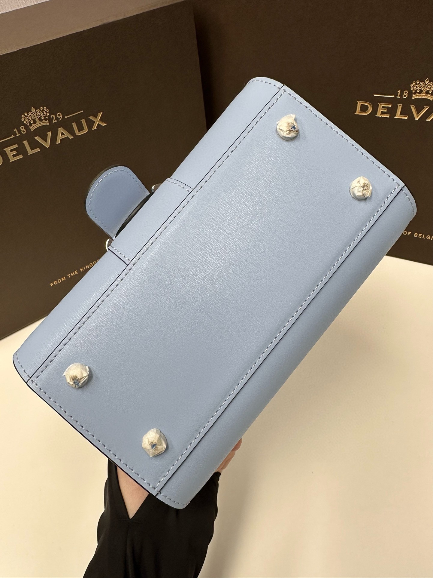 Delvaux Brillant Mini Bag in Azure Box Calf Leather 124