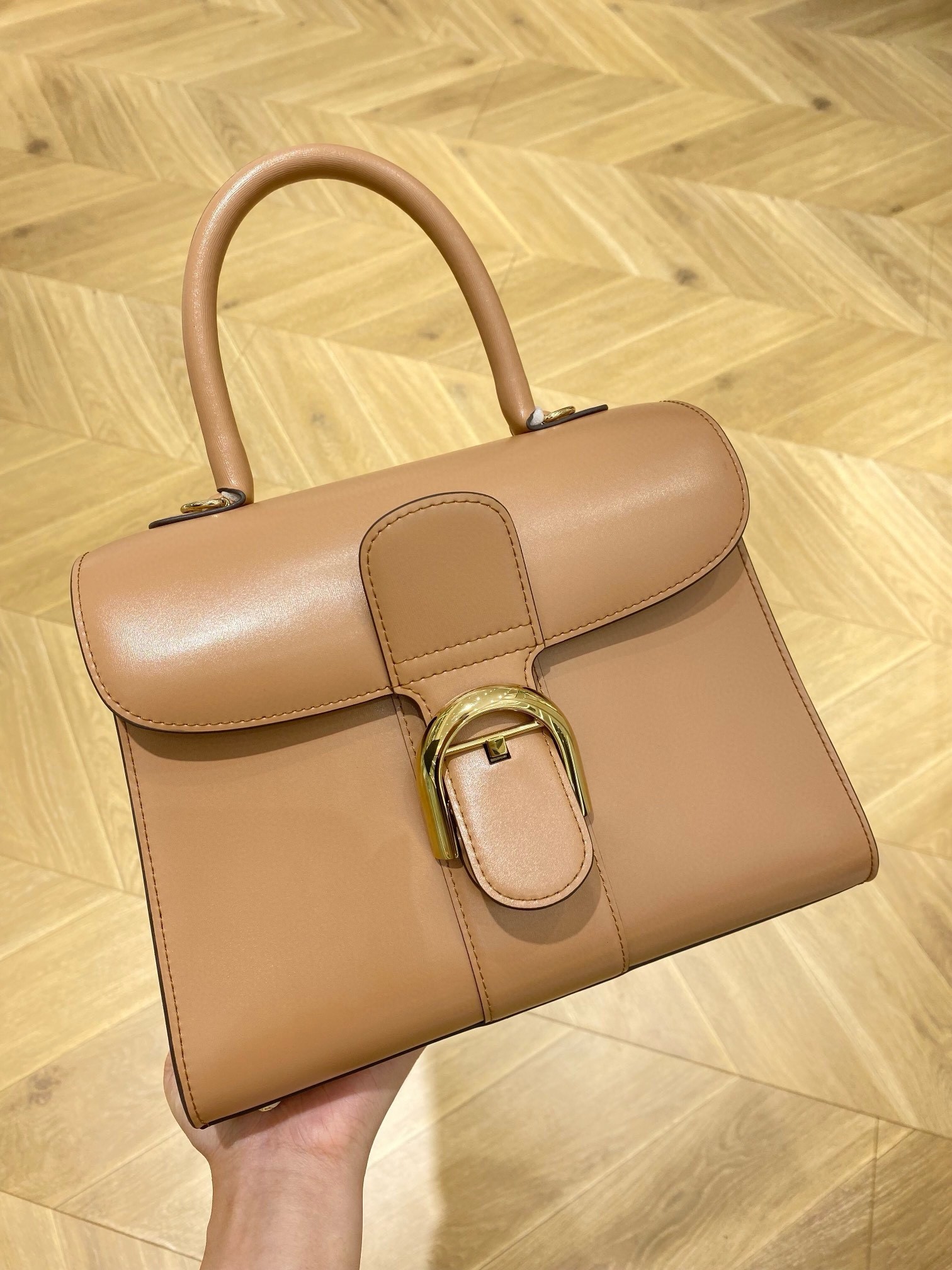 Delvaux Brillant PM Bag in Tender Beige Box Calf Leather 163