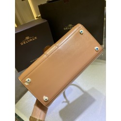 Delvaux Brillant MM Bag in Tender Beige Box Calf Leather 235