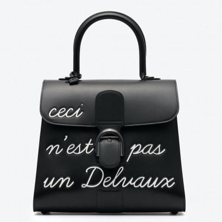 Delvaux Brillant L'Humour MM Bag in Black Box Calf Leather 937