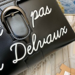 Delvaux Brillant L'Humour MM Bag in Black Box Calf Leather 937