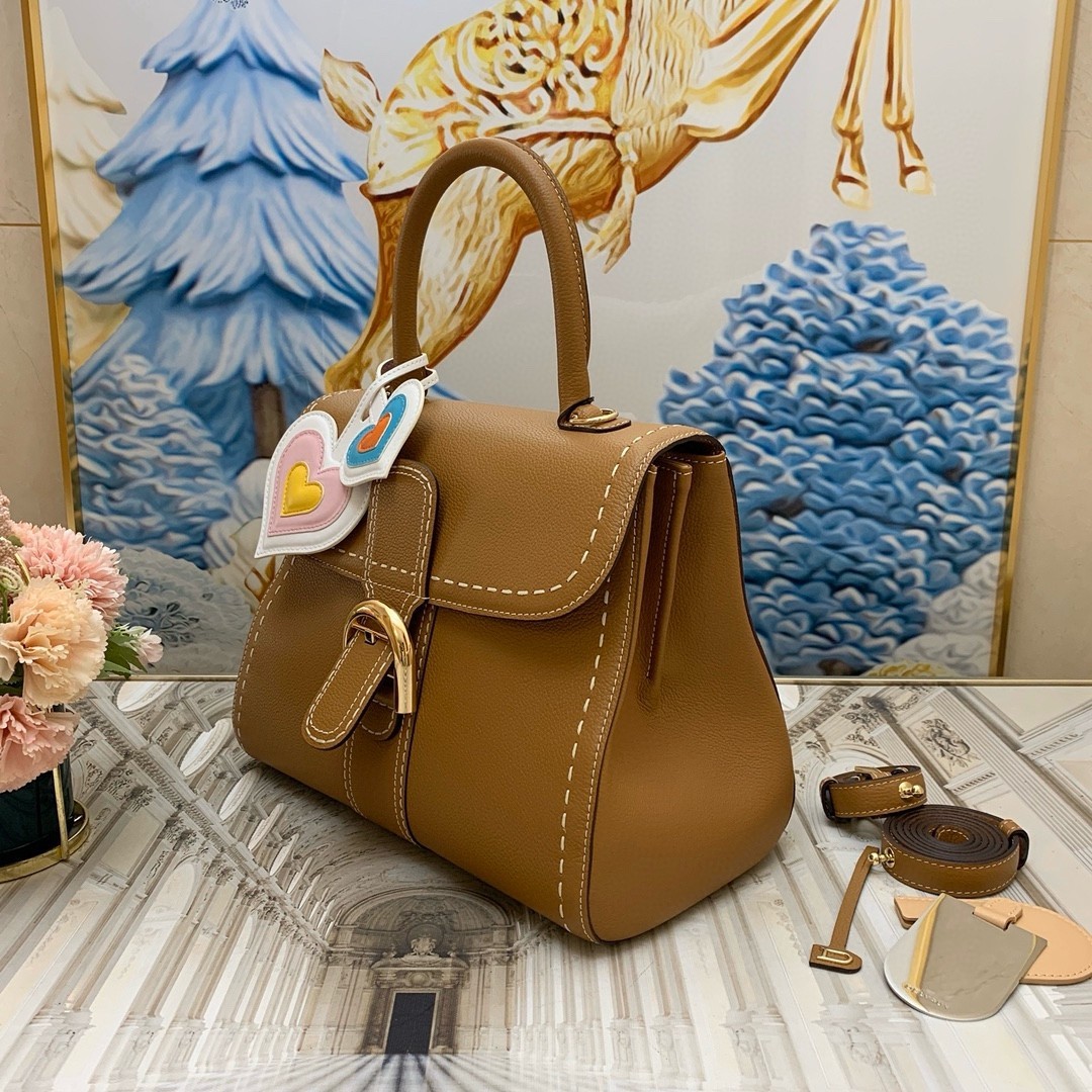 Delvaux Brillant MM Surpique Bag in Brown Rodeo Calf Leather 978