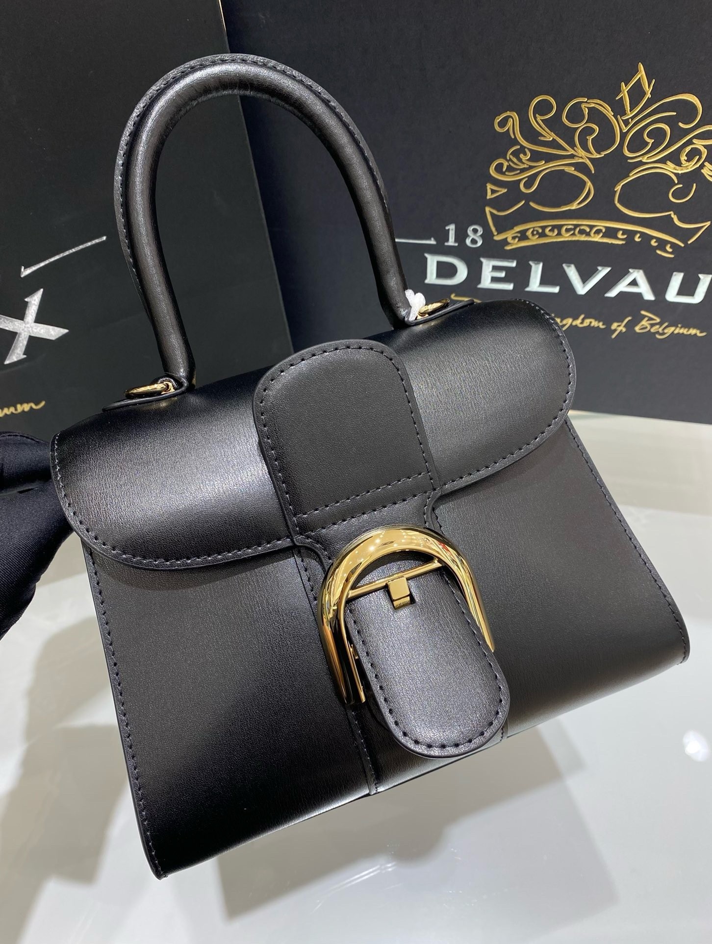 Delvaux Brillant Mini Bag in Black Box Calf Leather 528