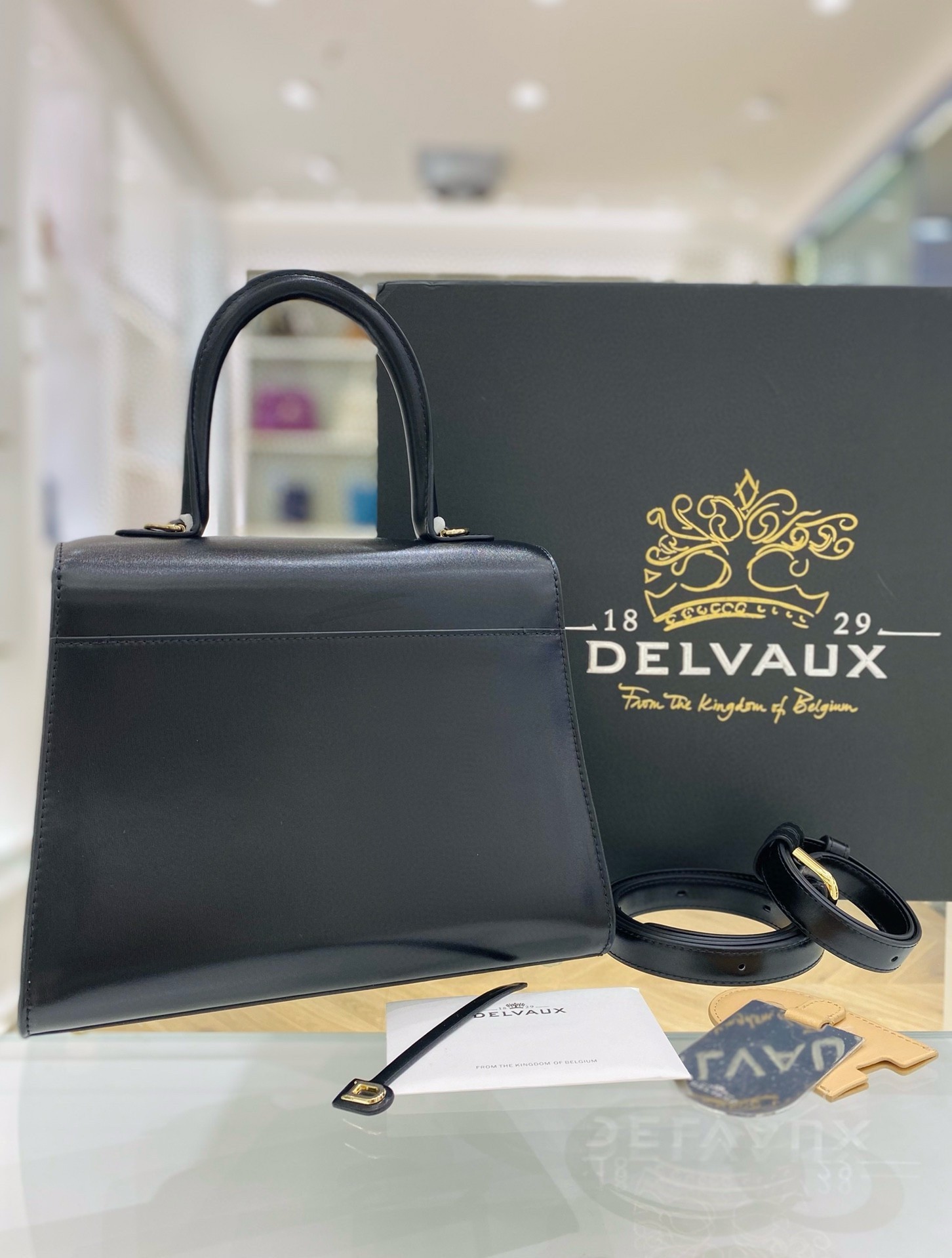 Delvaux Brillant PM Bag in Black Box Calf Leather 587