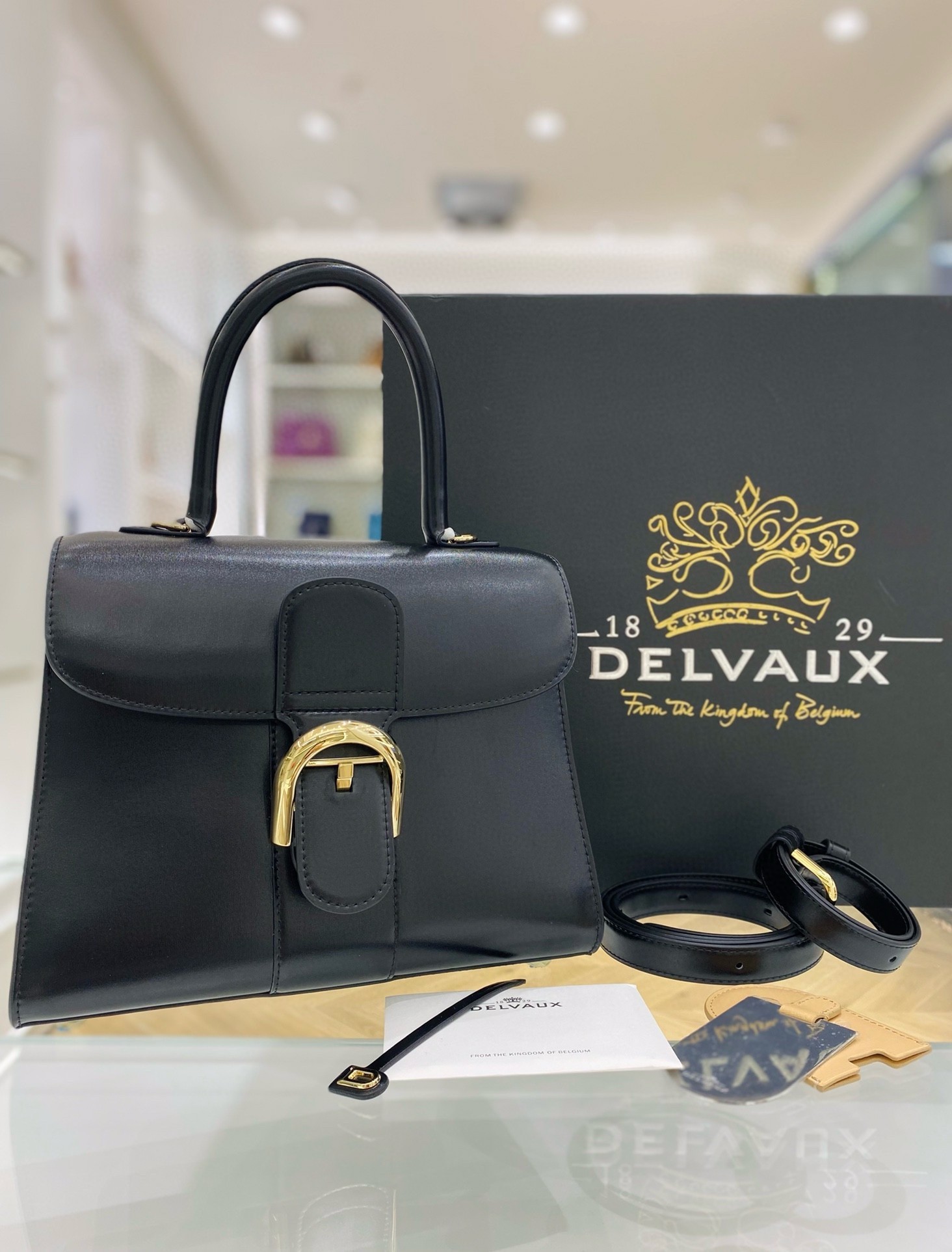 Delvaux Brillant PM Bag in Black Box Calf Leather 587