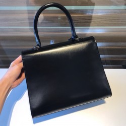 Delvaux Brillant MM Bag in Black Box Calf Leather 625