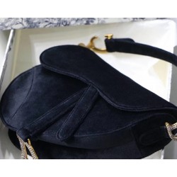 Dior Mini Saddle Bag In Black Velvet 599