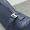 Loro Piana Extra Pocket Pouch L27 in Dark Blue Grained Leather 856