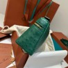 Loro Piana Extra Pocket Pouch L19 in Green Ostrich-embossed Leather 005