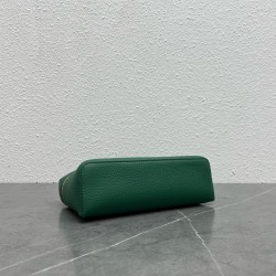 Loro Piana Extra Pocket Pouch L27 in Green Grained Leather 046