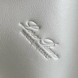 Loro Piana Extra Pocket Pouch L19 in White Ostrich-embossed Leather 124