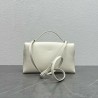 Loro Piana Extra Pocket Pouch L27 in White Grained Leather 890