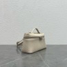 Loro Piana Extra Pocket Pouch L19 in White Grained Leather 009