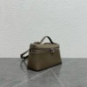 Loro Piana Extra Pocket Pouch L27 in Taupe Grained Leather 047