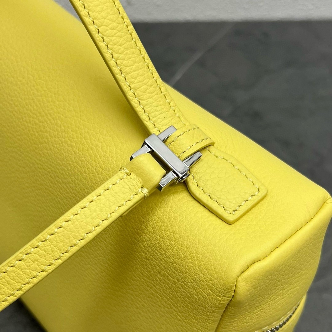 Loro Piana Extra Pocket Pouch L27 in Yellow Grained Leather 998