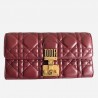 Dior DiorAddict Continental Wallet In Bordeaux Lambskin 935