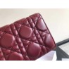 Dior DiorAddict Continental Wallet In Bordeaux Lambskin 935