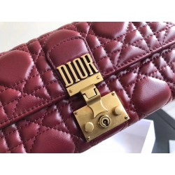 Dior DiorAddict Continental Wallet In Bordeaux Lambskin 935