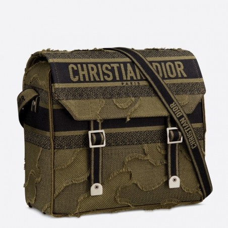 Dior Diorcamp Messenger Bag In Green Camouflage Canvas 666