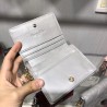 Dior Mini Lady Dior Wallet In Opal Grey Pearly Lambskin 553