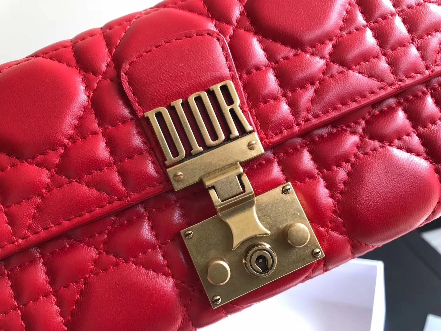 Dior DiorAddict Continental Wallet In Red Lambskin 586