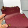 Dior Mini Saddle Tri-Fold Wallet In Scarlet Red Calfskin 250