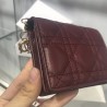 Dior Mini Lady Dior Wallet In Bordeaux Lambskin 277