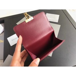 Dior French DiorAddict Wallet In Bordeaux Lambskin 310