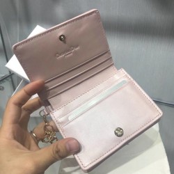 Dior Mini Lady Dior Wallet In lotus Pearly Lambskin 846