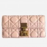 Dior DiorAddict Continental Wallet In Pink Lambskin 877