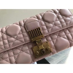 Dior DiorAddict Continental Wallet In Pink Lambskin 877