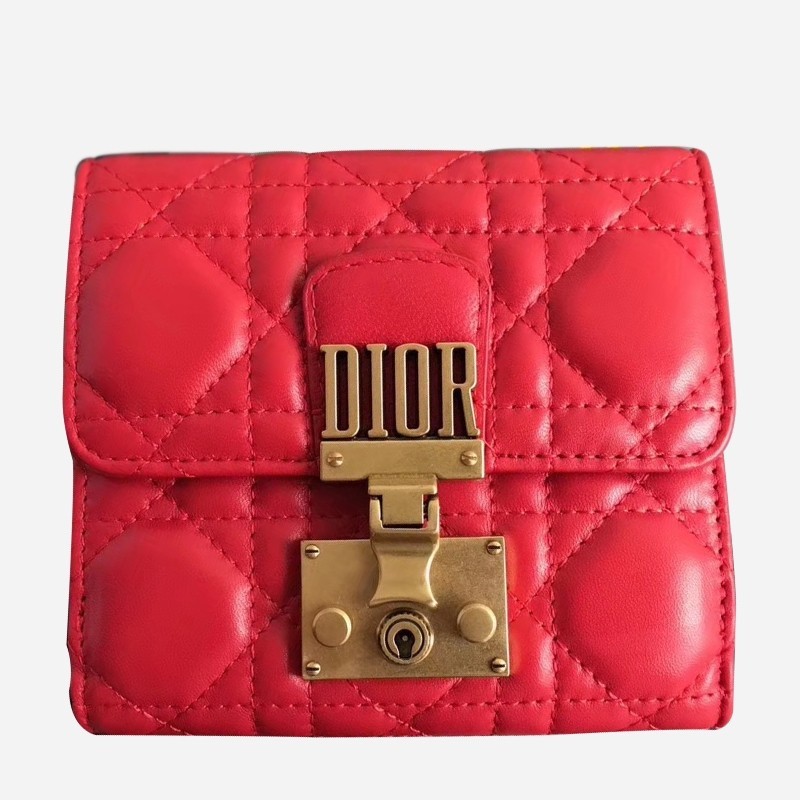 Dior French DiorAddict Wallet In Red Lambskin 147