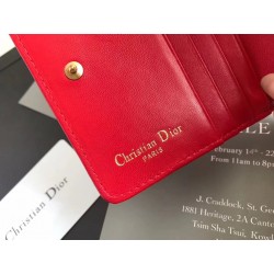 Dior French DiorAddict Wallet In Red Lambskin 147