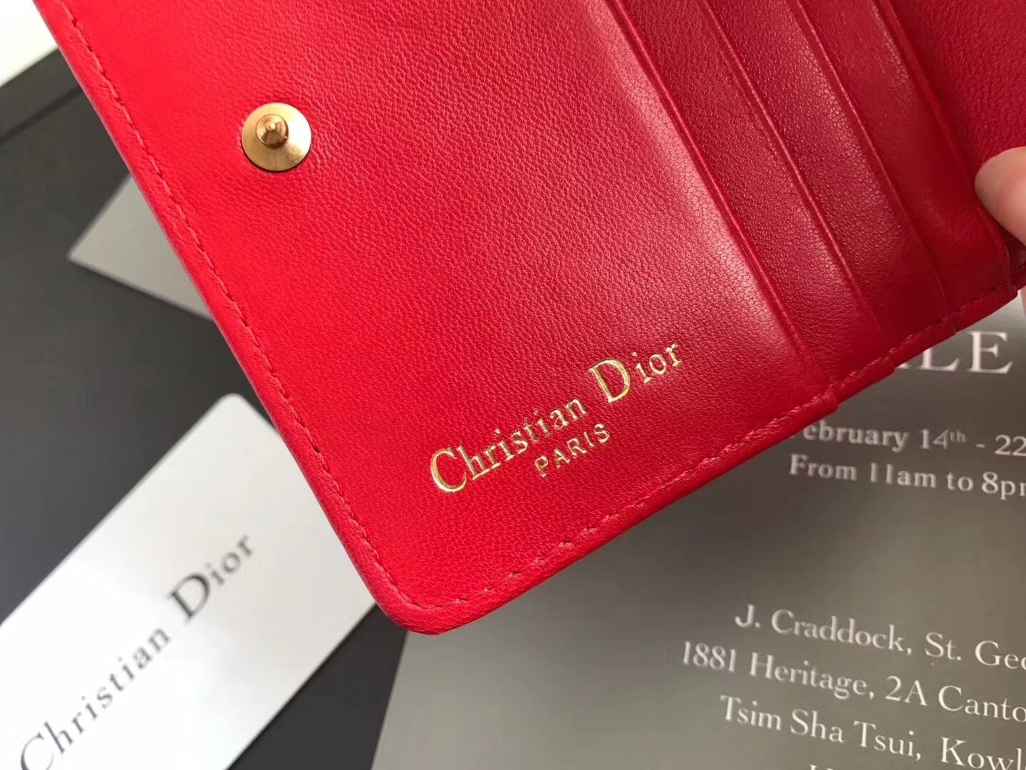 Dior French DiorAddict Wallet In Red Lambskin 147