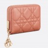 Dior Lady Dior Voyageur Small Coin Purse in Pink Lambskin 173