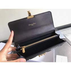 Dior DiorAddict Continental Wallet In Black Lambskin 199