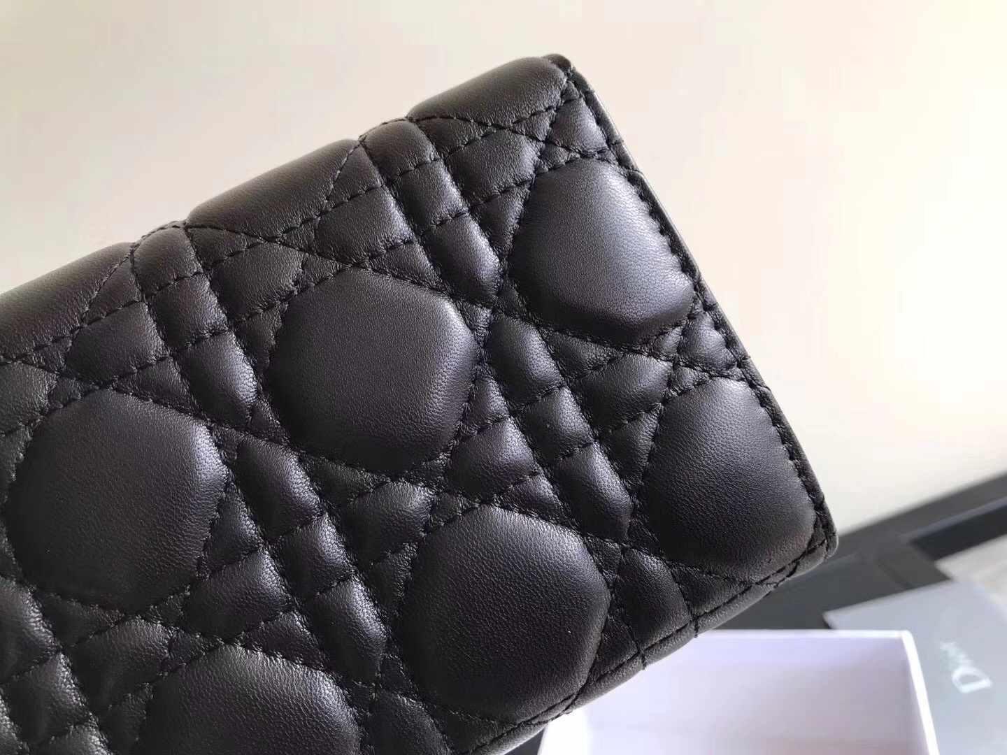 Dior DiorAddict Continental Wallet In Black Lambskin 199