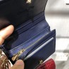 Dior Mini Lady Dior Wallet In Indigo Blue Patent Leather 738