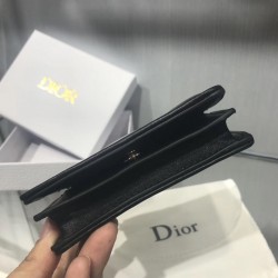 Dior Mini Lady Dior Wallet In Black Lambskin 424