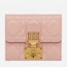 Dior French DiorAddict Wallet In Pink Lambskin 461