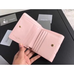 Dior French DiorAddict Wallet In Pink Lambskin 461