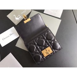 Dior French DiorAddict Wallet In Black Lambskin 499