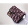 Dior Mini Saddle Tri-Fold Wallet In Bordeaux Oblique Canvas 448