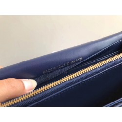 Dior DiorAddict Continental Wallet In Navy Blue Lambskin 409