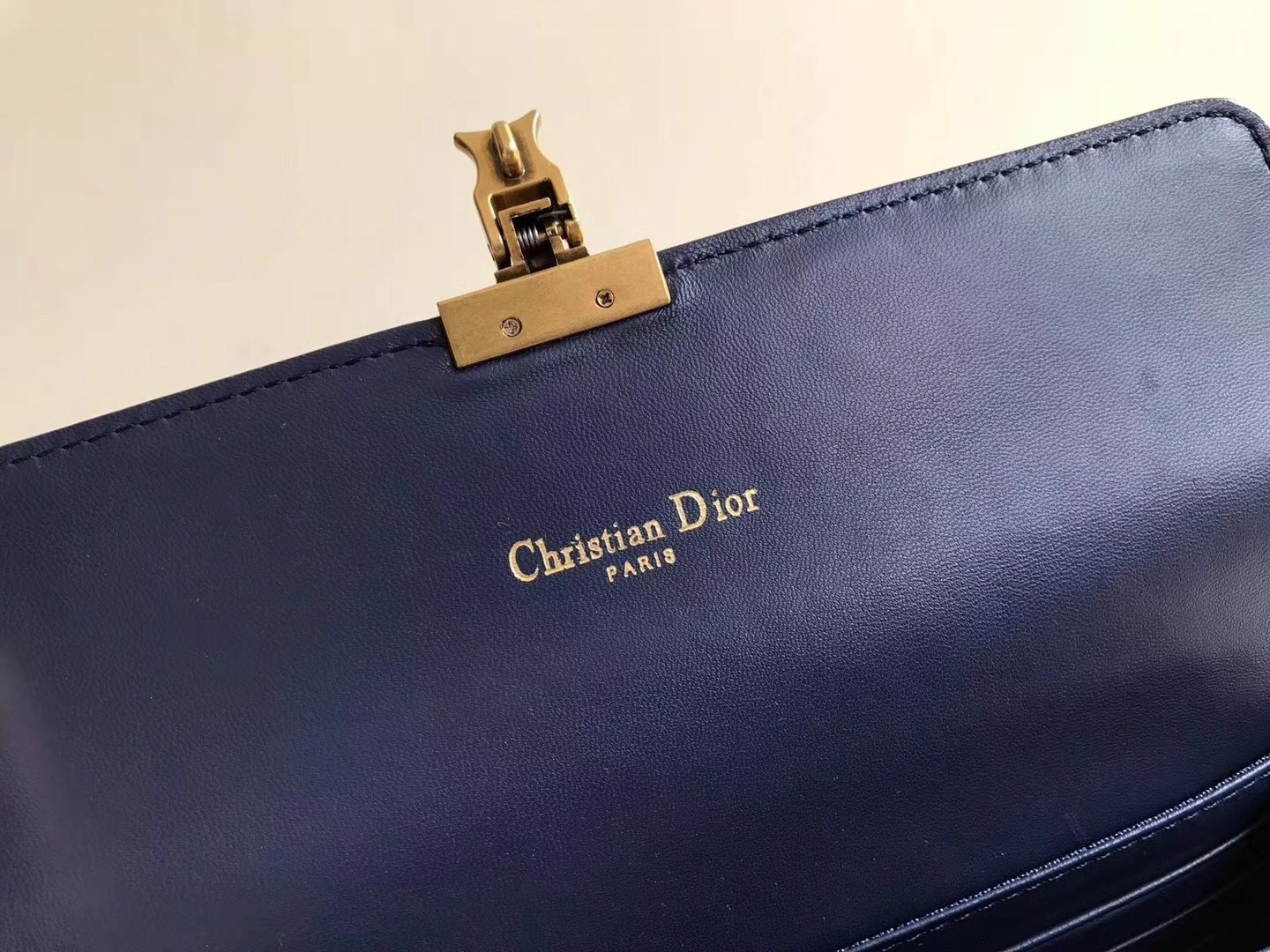 Dior DiorAddict Continental Wallet In Navy Blue Lambskin 409